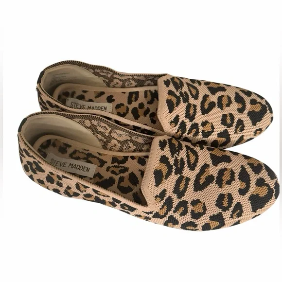 Steve Madden Leopard Sabin Fabric Knit Flat Women Size 9.5 - Picture 5 of 9